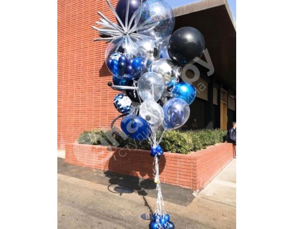 Сет синих и серебряных шариков