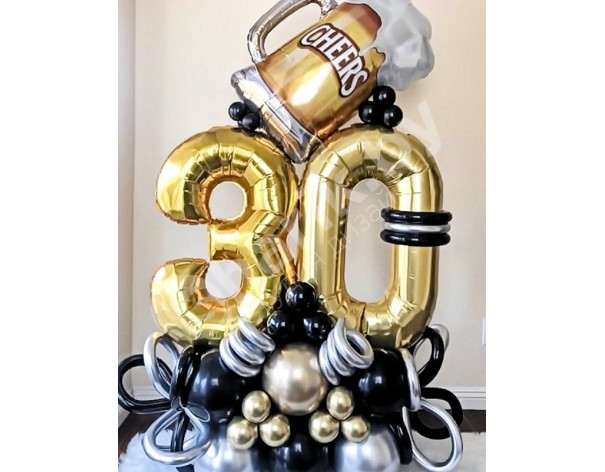 Композиция из шаров "С Днём рождения, 30!"
