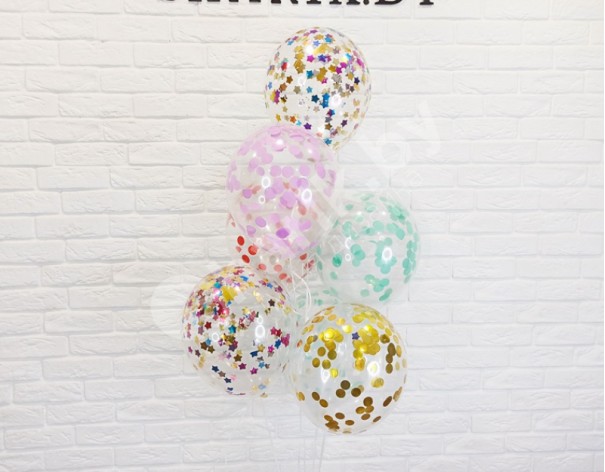 Сет прозрачных шаров с конфетти