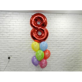Цифра 8 и 6 шаров с надписью