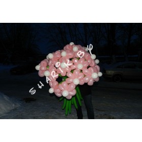 Букет из розовых цветов 21шт