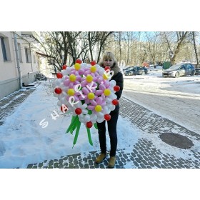 Цветы из шаров 21шт